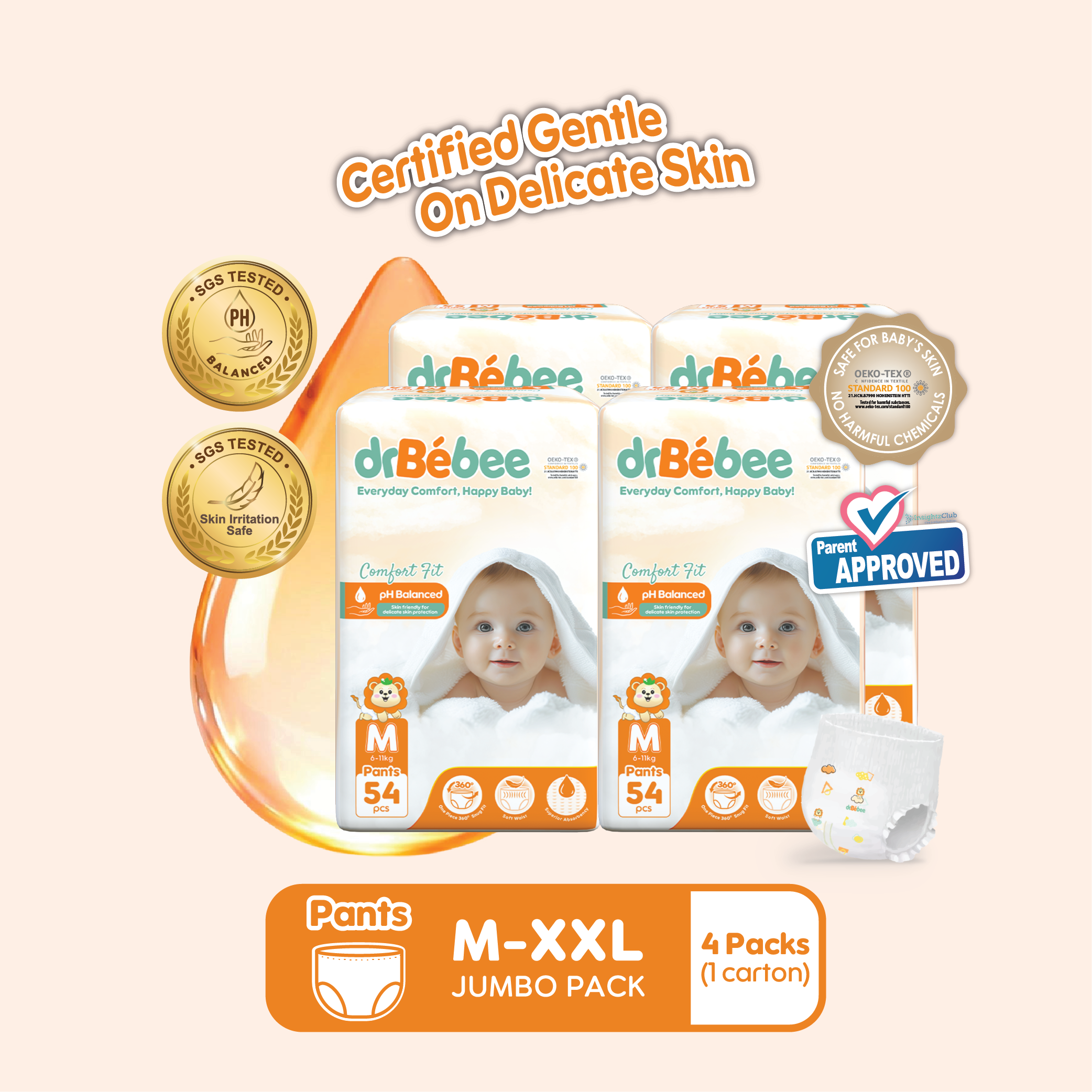 drBébee™ ខោទឹកនោម Comfort Fit ប្រភេទកញ្ចប់ធំ