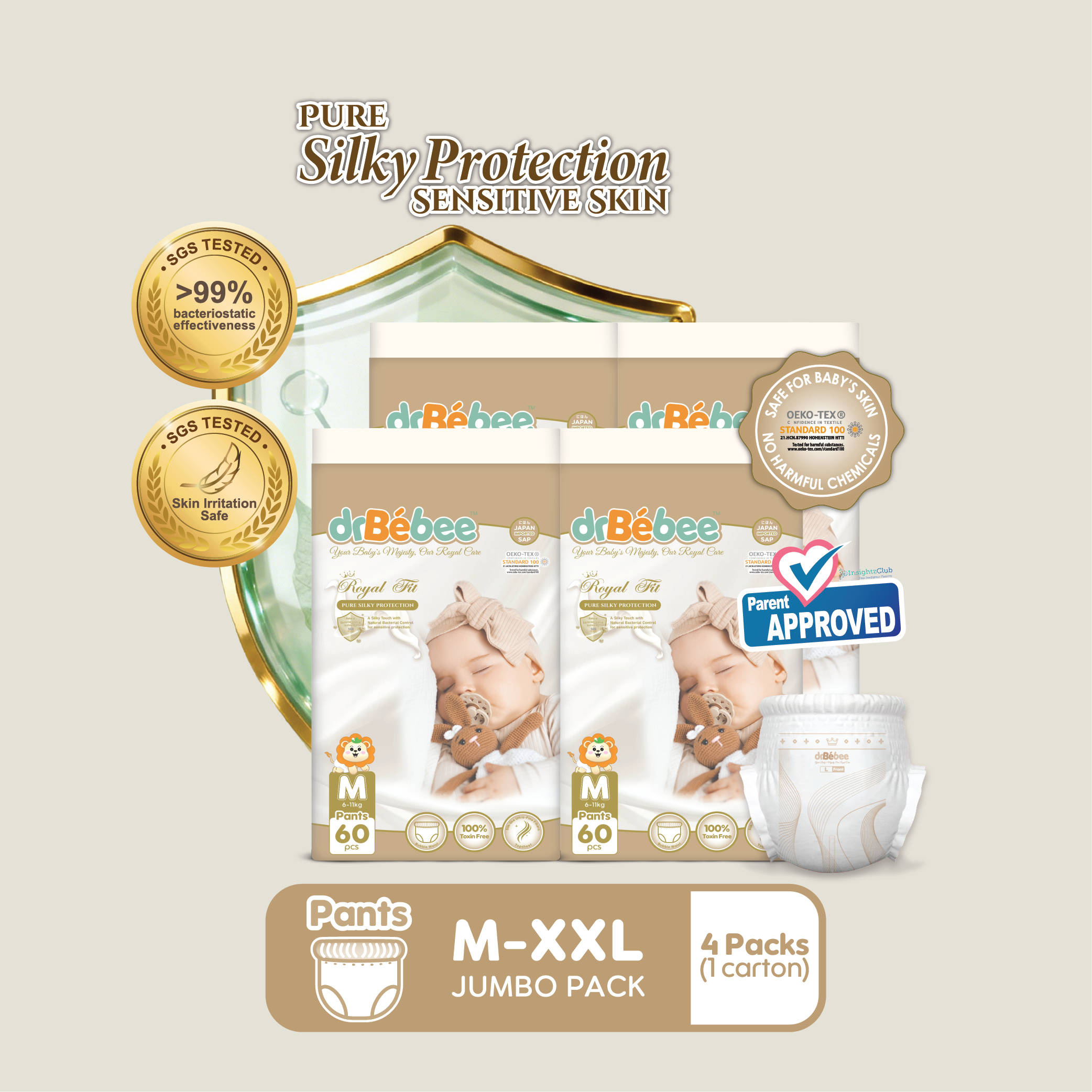 drBébee™ ខោទឹកនោម Royal Fit កញ្ចប់ធំ